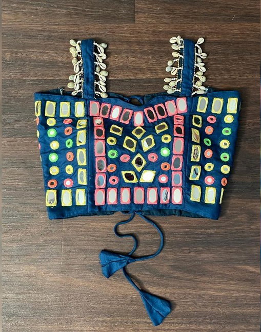 Lekha KA Navratri Special Rayon Real Mirror Work Readymade Blouse