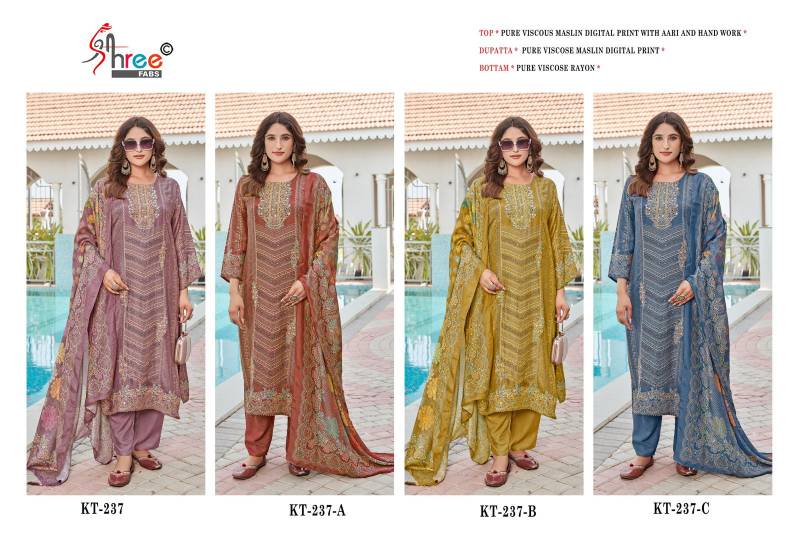 Shree Kt 237 Viscose Maslin Digital Printed Salwar Suits Collection