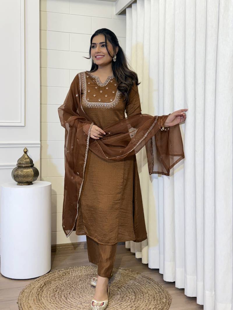 Sajni 01 Vichitra Silk Kurti Bottom With Dupatta