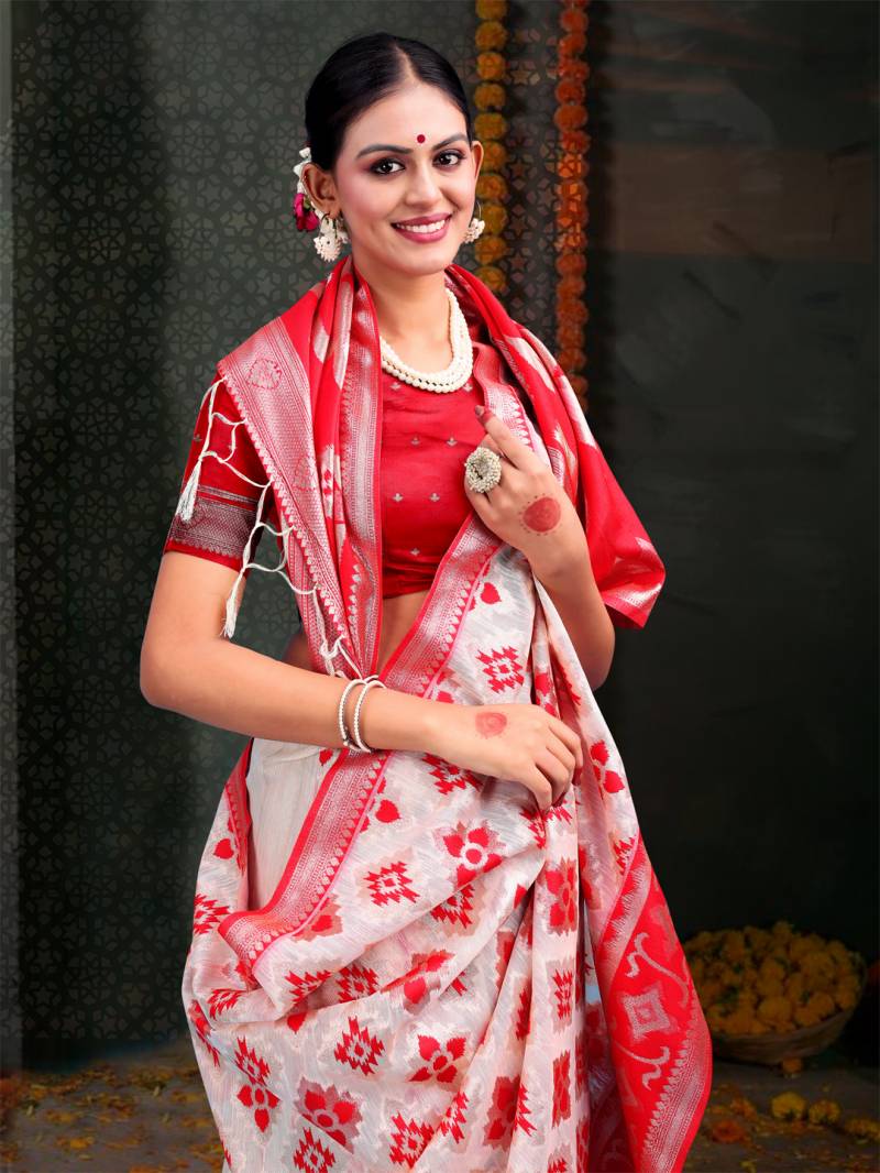 Ast Devistuti Traditional Wear Linen Cotton Fancy Saree Collection
