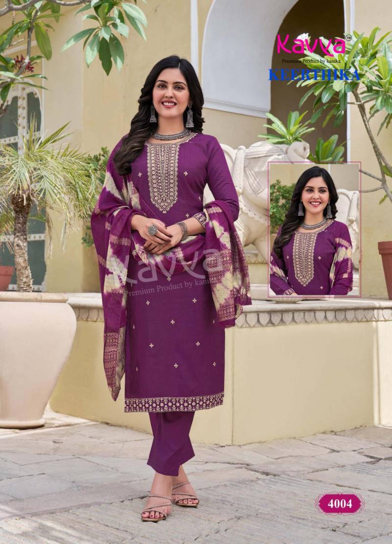 Kavya Keerthika Vol 4 Straight Kurti Bottom With Dupatta Collection