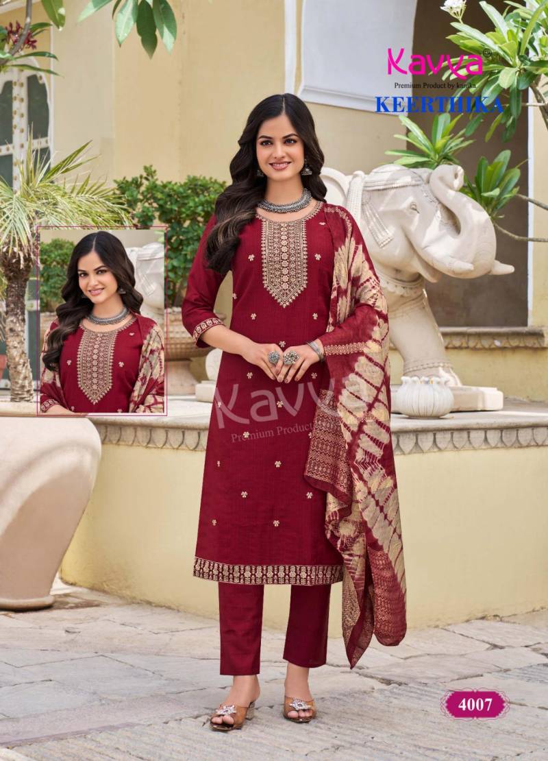 Kavya Keerthika Vol 4 Straight Kurti Bottom With Dupatta Collection