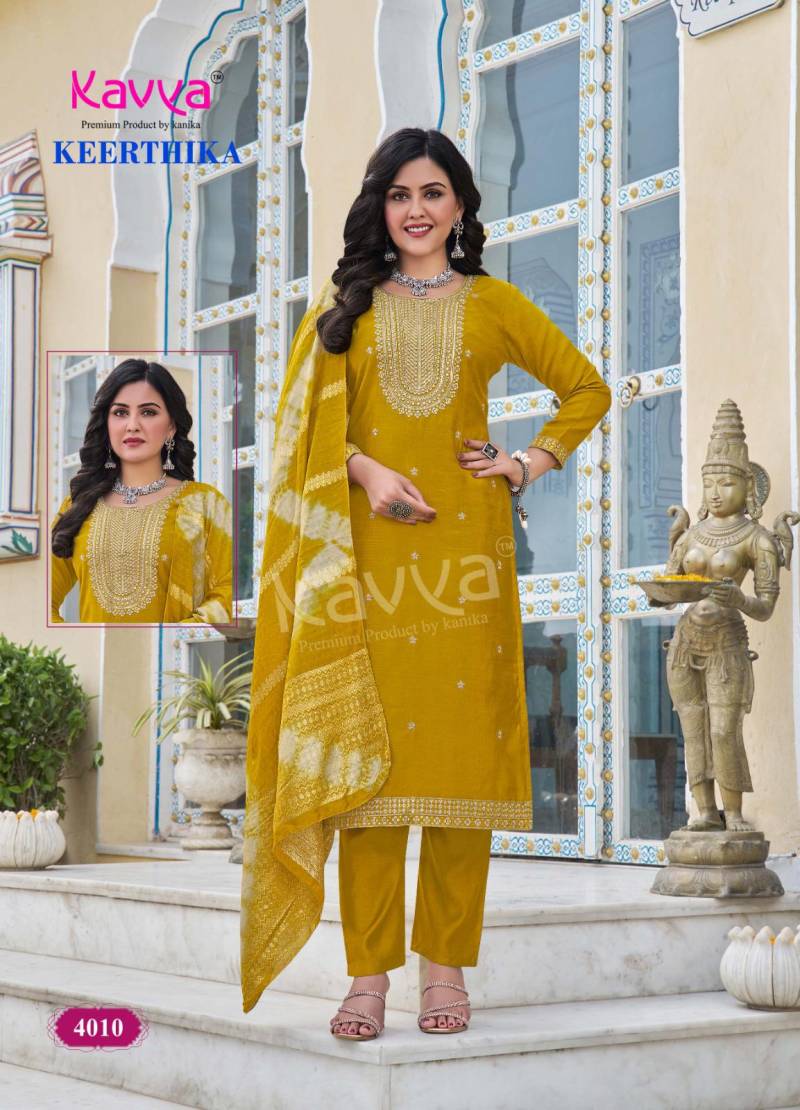 Kavya Keerthika Vol 4 Straight Kurti Bottom With Dupatta Collection
