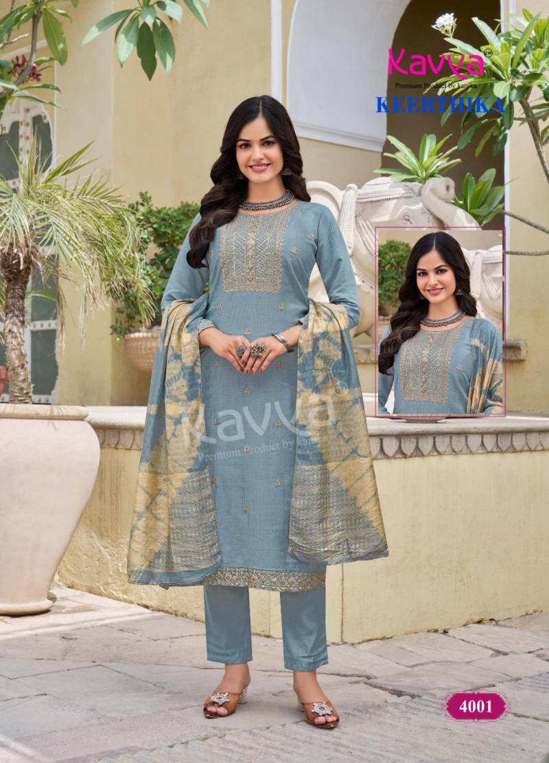 Kavya Keerthika Vol 4 Straight Kurti Bottom With Dupatta Collection