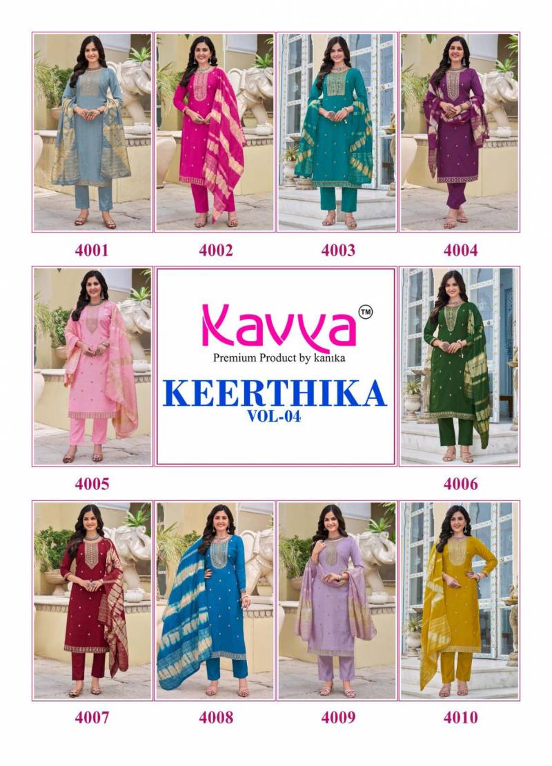 Kavya Keerthika Vol 4 Straight Kurti Bottom With Dupatta Collection