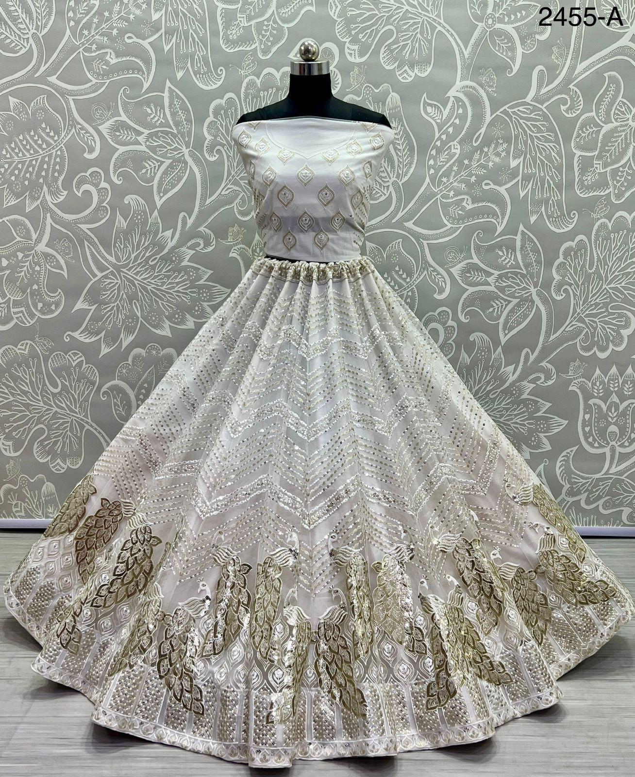 Anjani Art Code 2455 Heavy Net Zari Embroidery Sequins Lehenga Choli