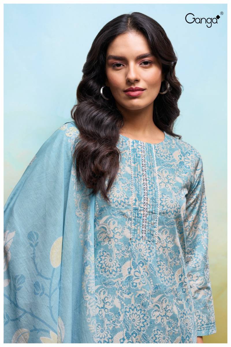 Ganga Anvee Cotton Printed Embroidered Salwar Kameez