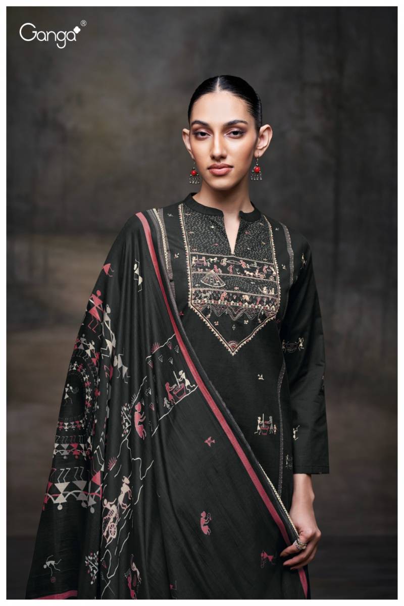 Ganga Ipsita Cotton Printed Embroidered Salwar Kameez