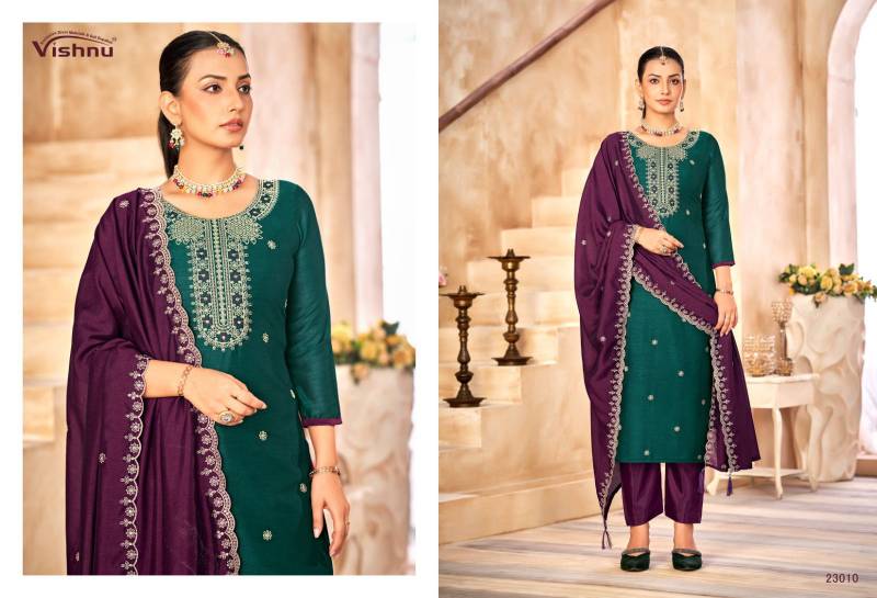 Vishnu Haseena Vichitra Silk Dress Material Collection