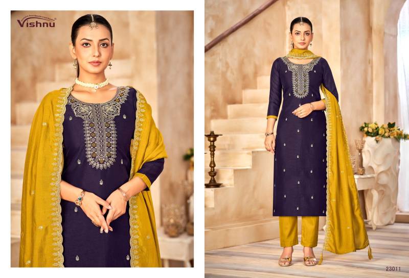 Vishnu Haseena Vichitra Silk Dress Material Collection