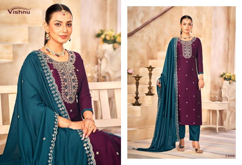 Vishnu Haseena Vichitra Silk Dress Material Collection