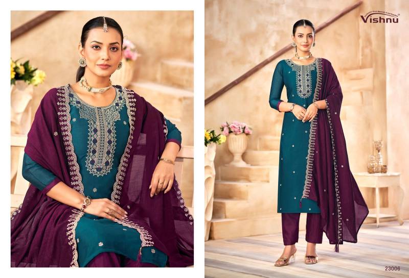 Vishnu Haseena Vichitra Silk Dress Material Collection