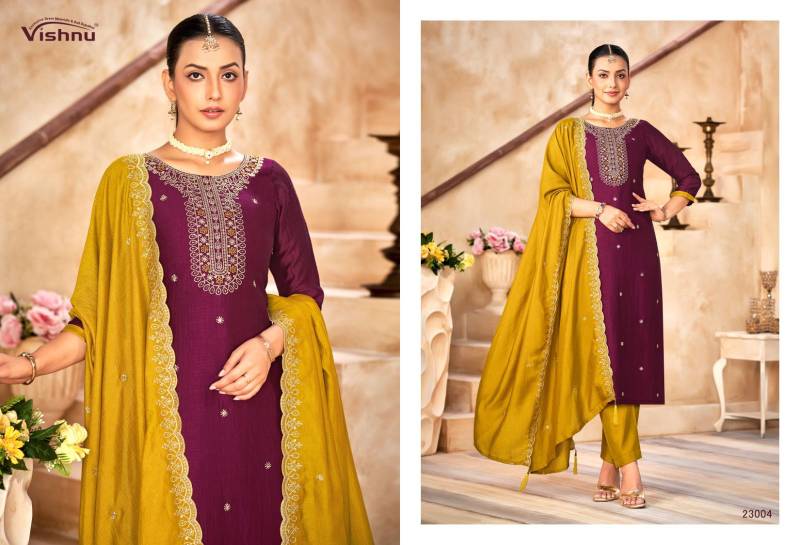 Vishnu Haseena Vichitra Silk Dress Material Collection
