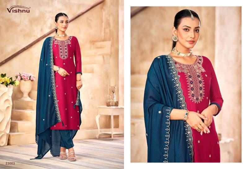 Vishnu Haseena Vichitra Silk Dress Material Collection