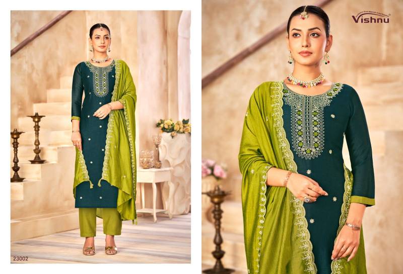 Vishnu Haseena Vichitra Silk Dress Material Collection