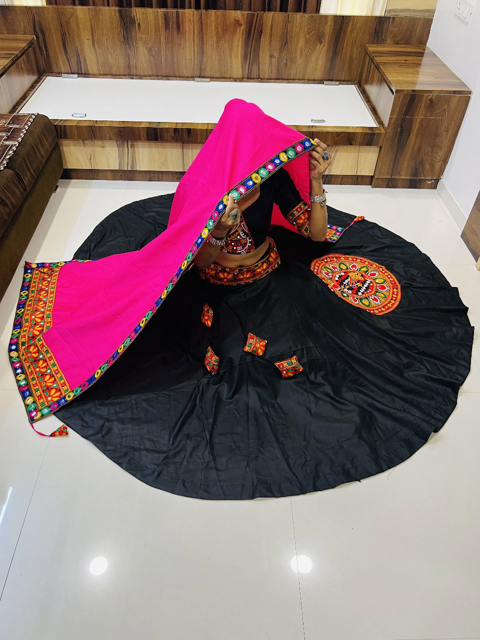 Aawiya Rajwadi Vol 8 D no. 7049 Cotton Silk Gamthi Work Traditional Lehenga Choli