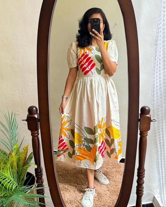 Fb Kurti 1 Khadi Cotton Printed Stylish Kurti