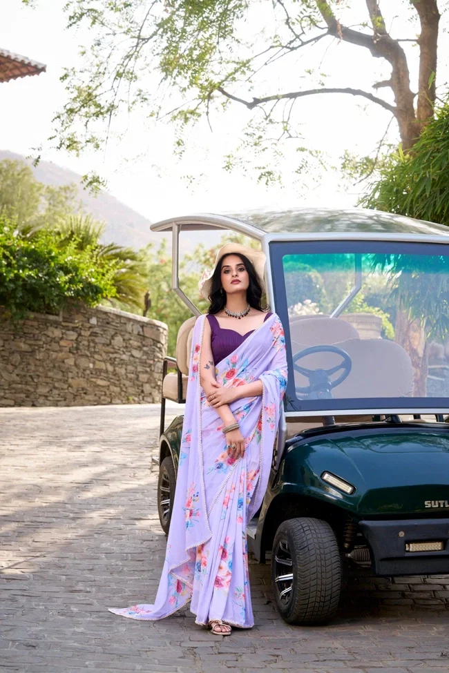Lekha YF 7041 Nira Chiffon Floral Printed Saree Collection