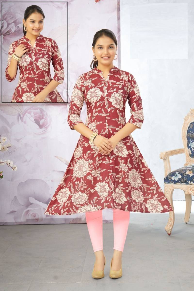 Paavna Kurti Vol 5 Rayon Printed Readymade Kurti Collection