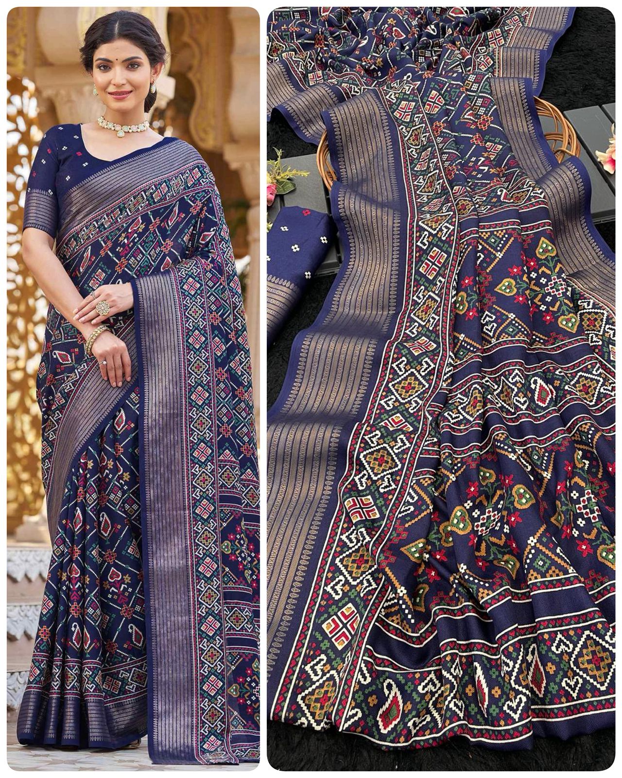 Aab Color 4 Dola Silk Patola Printed Saree Collection