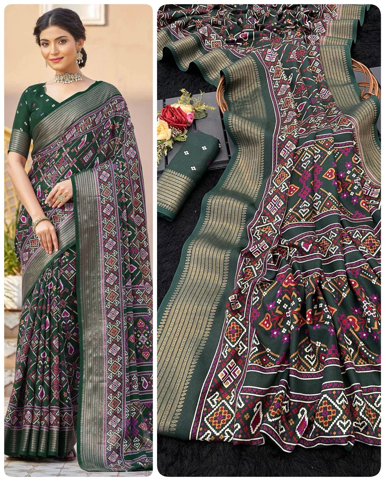 Aab Color 4 Dola Silk Patola Printed Saree Collection