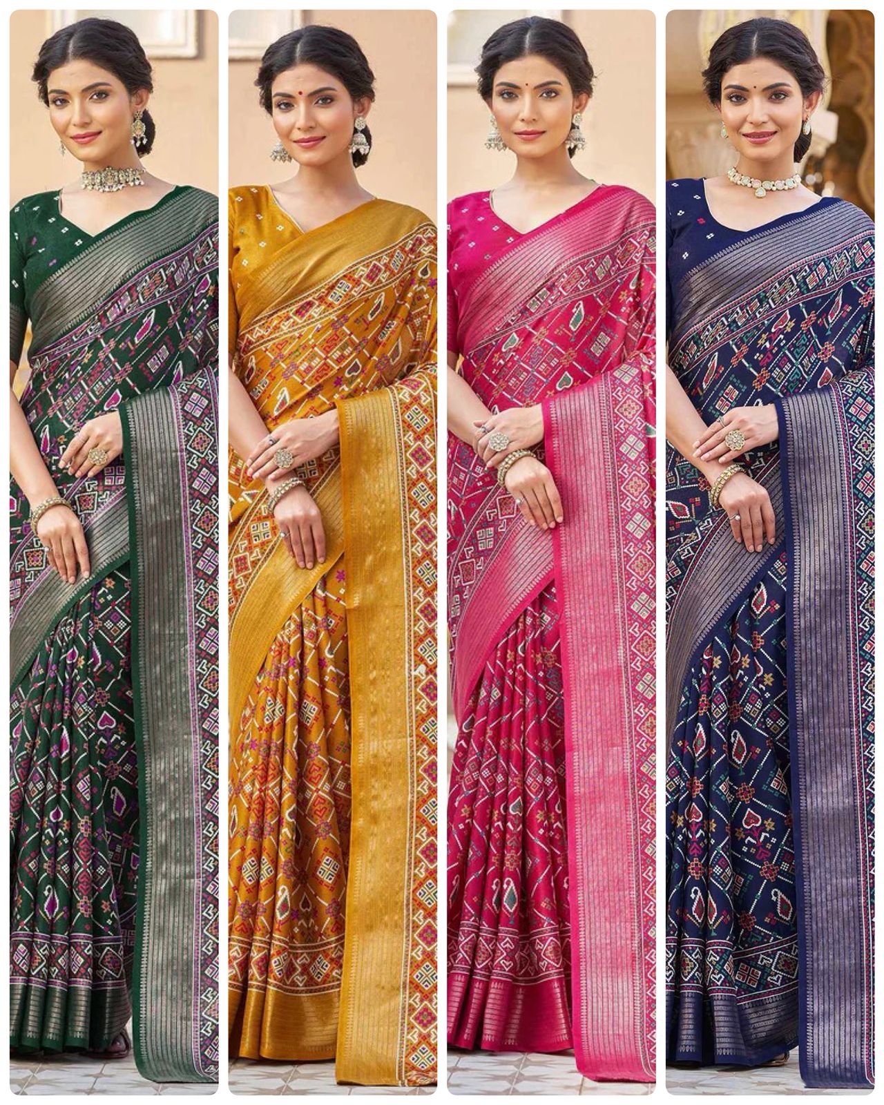 Aab Color 4 Dola Silk Patola Printed Saree Collection