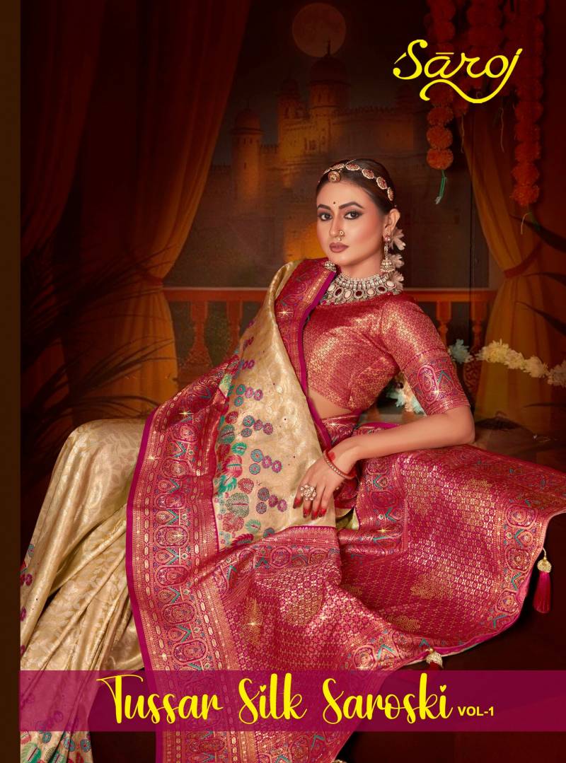 Saroj Tussar Silk Saroski Vol 1 Tissue Silk Sarees Collection