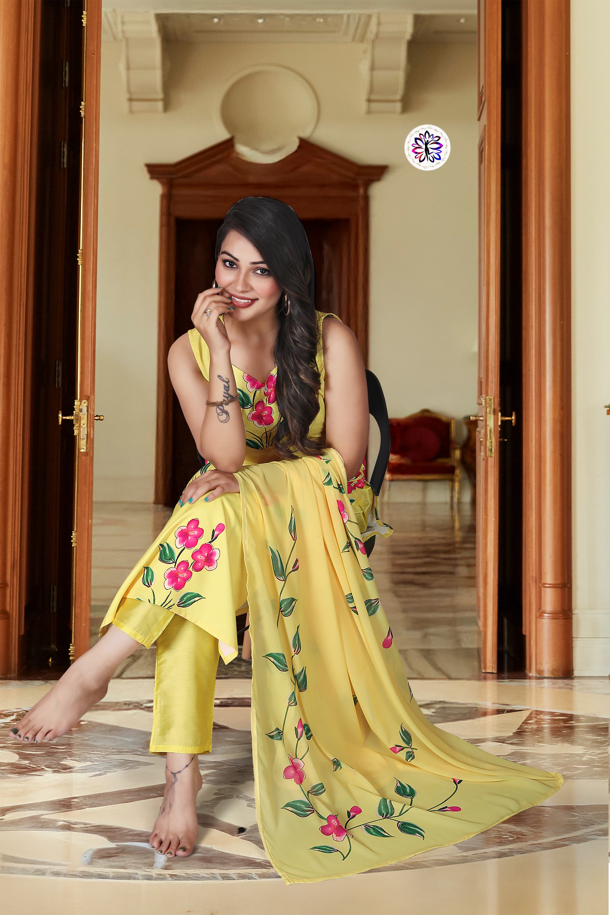 Lekha KL 226 Viscose French Crepe Printed Kurti Bottom With Dupatta
