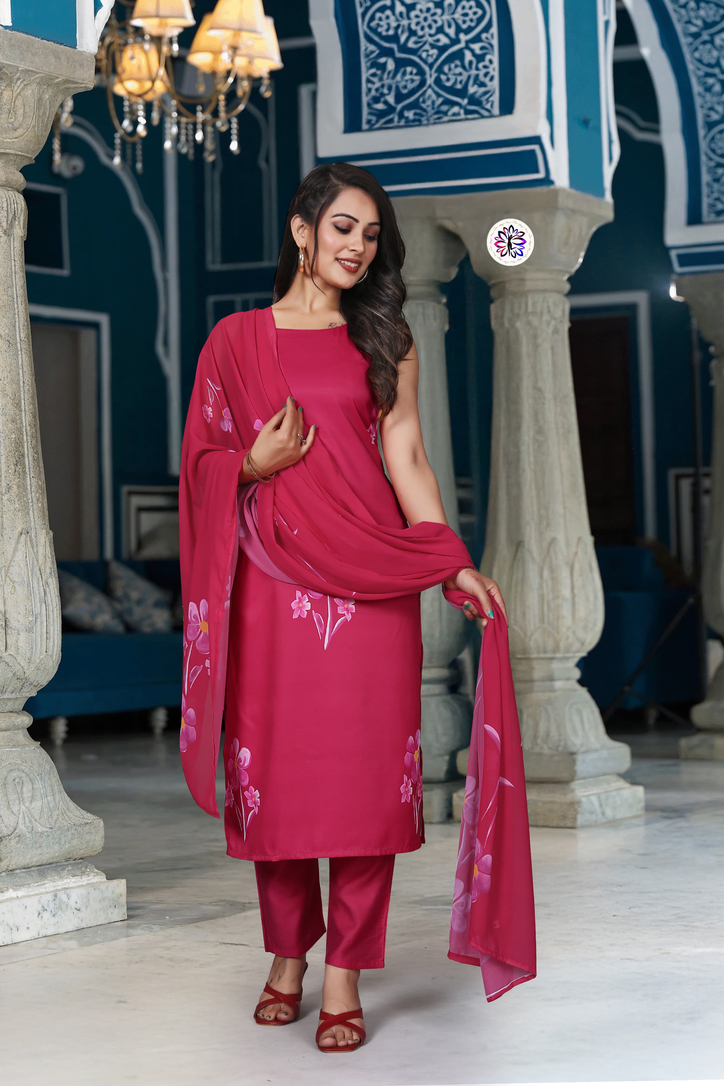 Lekha KL 226 Viscose French Crepe Printed Kurti Bottom With Dupatta