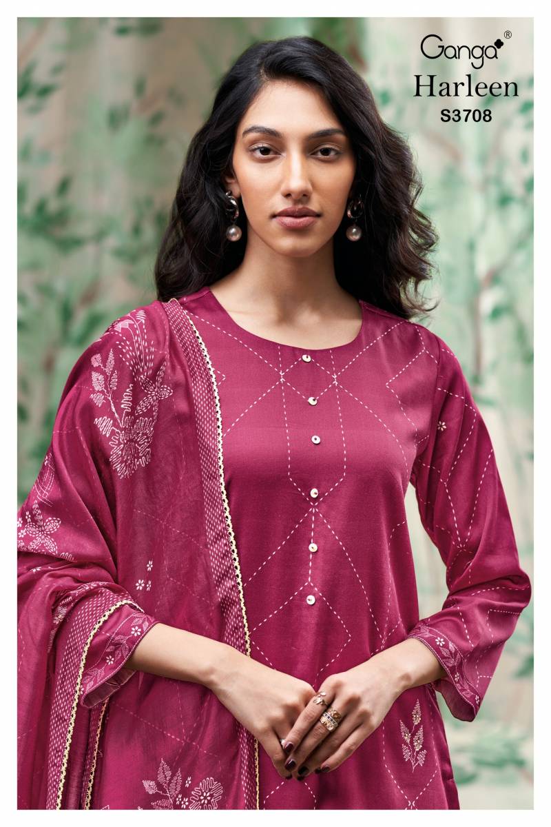 Ganga Harleen Cotton Satin Printed Salwar Kameez Collection