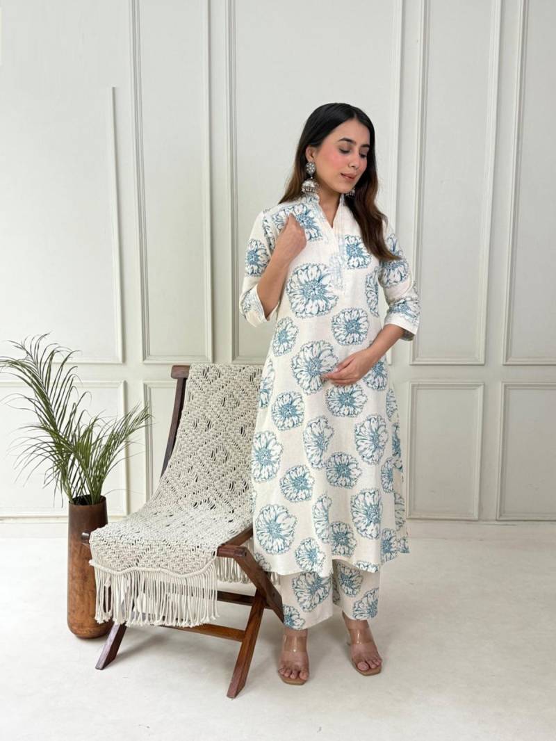 Naisha K 79 Khadi Cotton Kurti With Bottom Collection