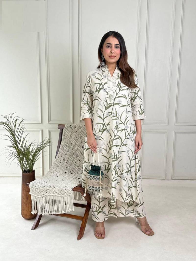 Naisha K 80 Khadi Cotton Kurti With Bottom Collection