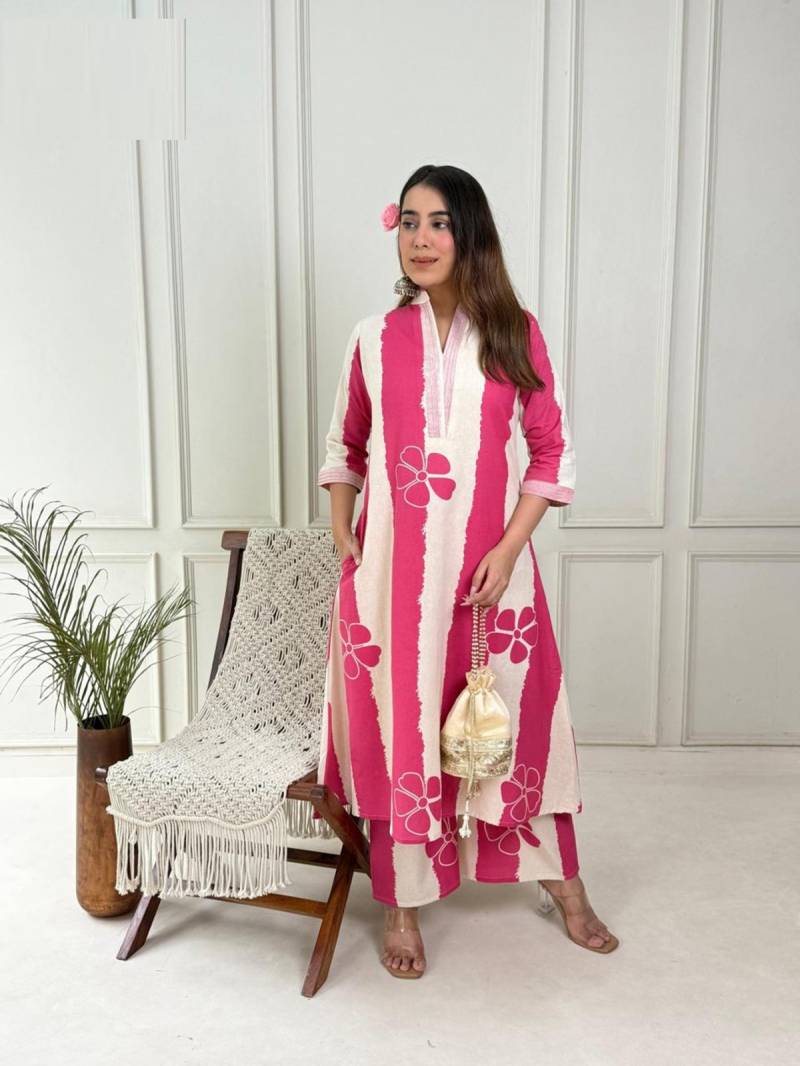 Naisha K 81 Khadi Cotton Kurti With Bottom Collection