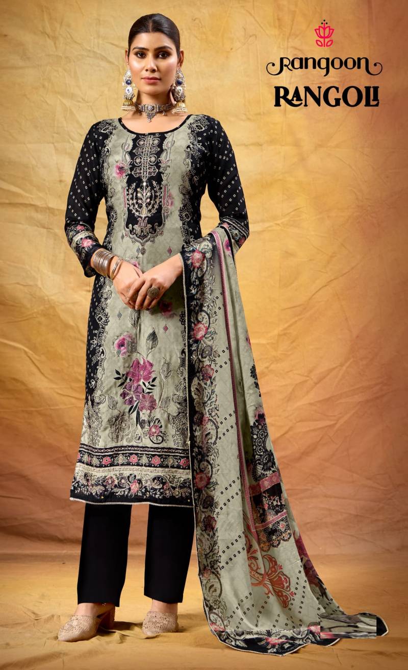 Rangoon Rangoli Muslin Digital Print Aari Wok Readymade Suit