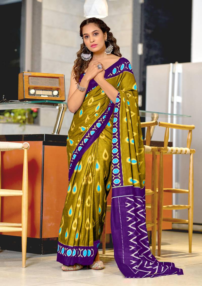 Scdf Prexa Ikkat Block Printed Cotton Sarees Collection