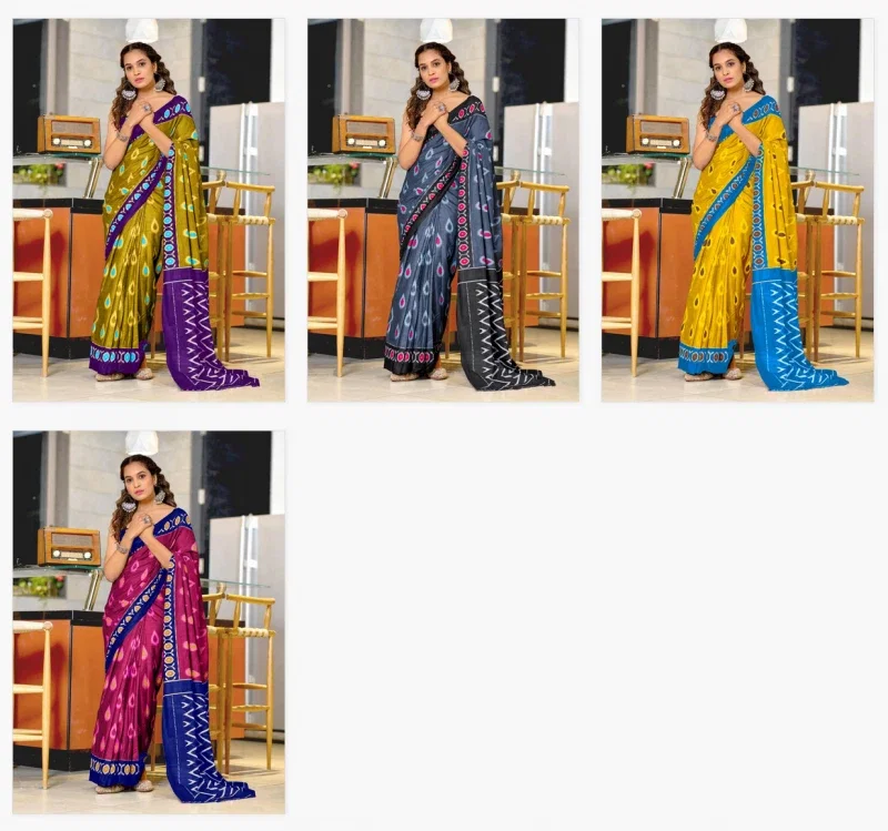 Scdf Prexa Ikkat Block Printed Cotton Sarees Collection