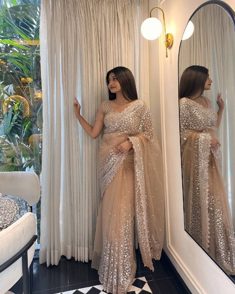 Bt 1283 Designer Net Embroidered Stylish Sarees Collection