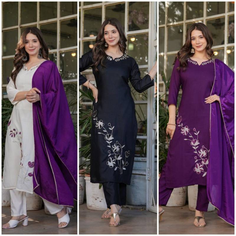 9star Fashion Heer Vol 1 Rayon Embroidered Kurti Bottom With Dupatta