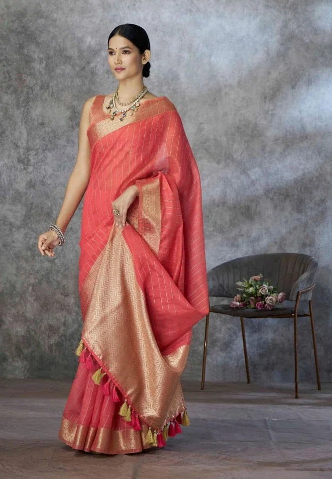 Rajpath Ronak Silk Tissue Silk With Zari Border Saree