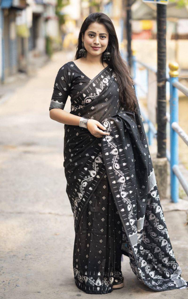 Scmd Anokhi C Casual Wear Linen Cotton Printed Saree Collection
