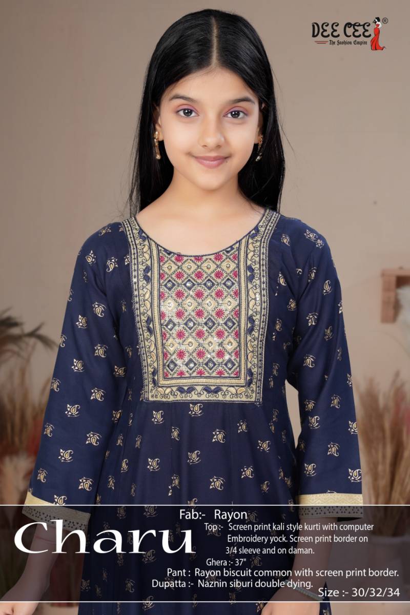 Deecee Charu Kids Stylish Rayon Printed Kurti Sets Collection