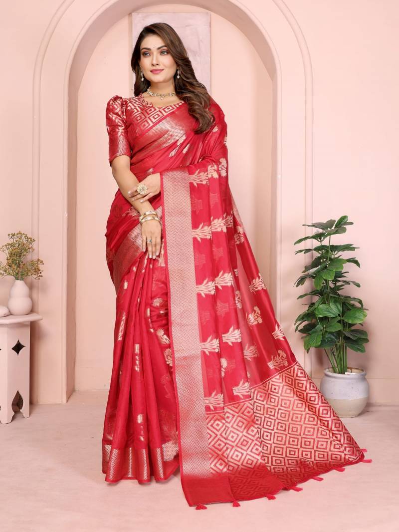 Scvc Qayamat Organza Silk Banarasi Festive Wear Saree Collection