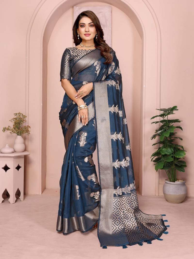 Scvc Qayamat Organza Silk Banarasi Festive Wear Saree Collection