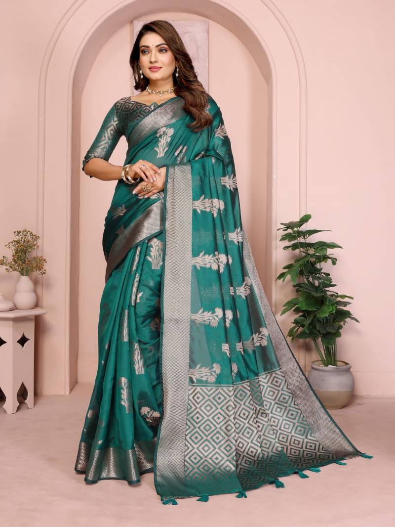 Scvc Qayamat Organza Silk Banarasi Festive Wear Saree Collection