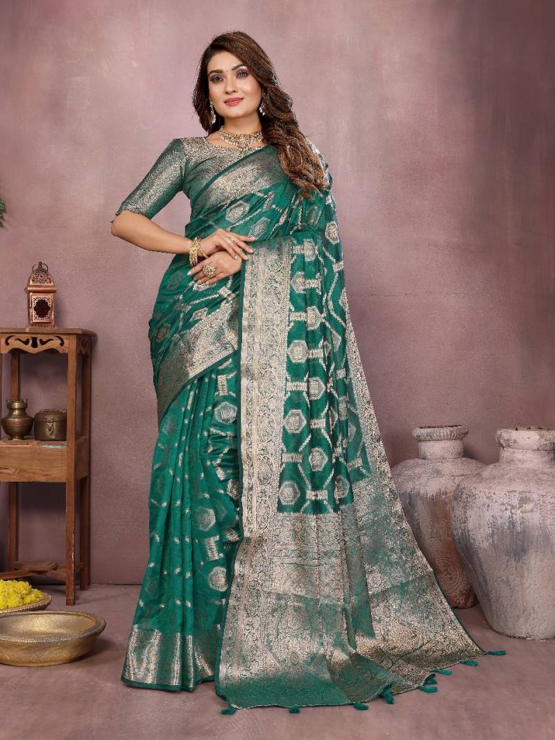 Scvc Zakhiya Festive Wear Organza Silk Banarasi Saree Collection