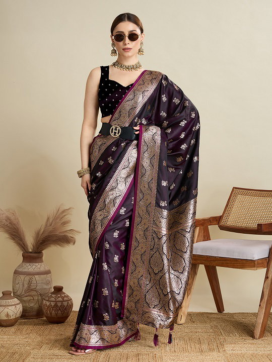 Maahi 187 Party Wear Zari Weaving Worked Soft Silk Saree with Unstitched Blouse