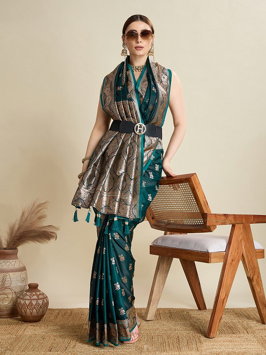 Maahi 187 Party Wear Zari Weaving Worked Soft Silk Saree with Unstitched Blouse