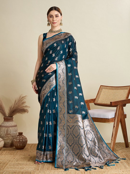 Maahi 187 Party Wear Zari Weaving Worked Soft Silk Saree with Unstitched Blouse