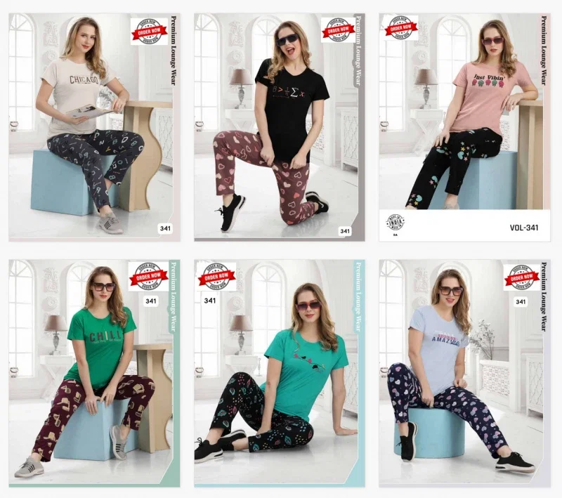 Summer Special Vol Dn 341 Hosiery Cotton Printed Night Suits Collection