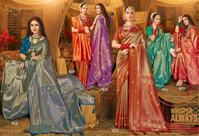 Saroj Vaishnavi Silk Saroski Vol 1 Wedding Wear Kanjivaram Silk Saree Collection